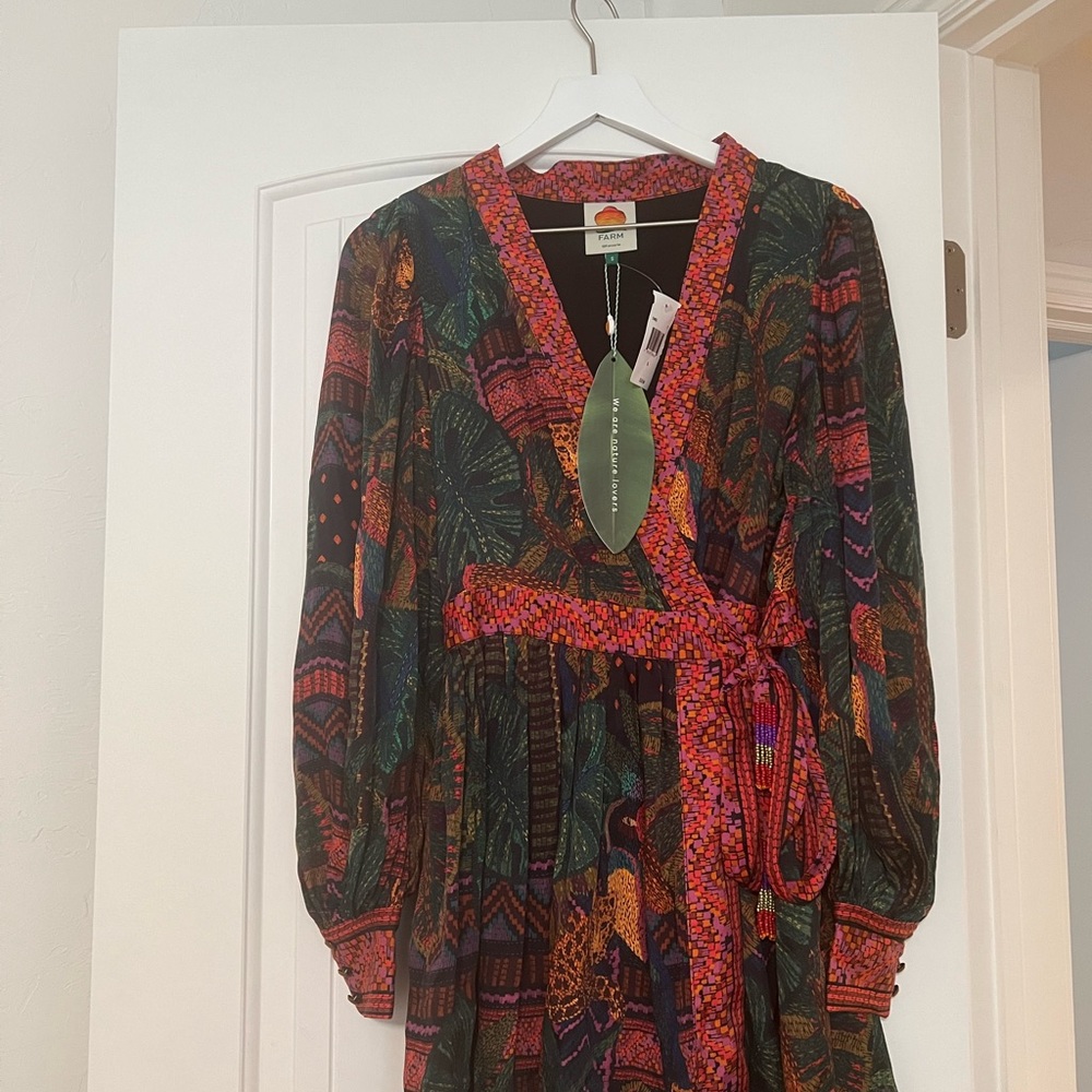 NWT Farm Rio Forest Tapestry Wrap Dress $245